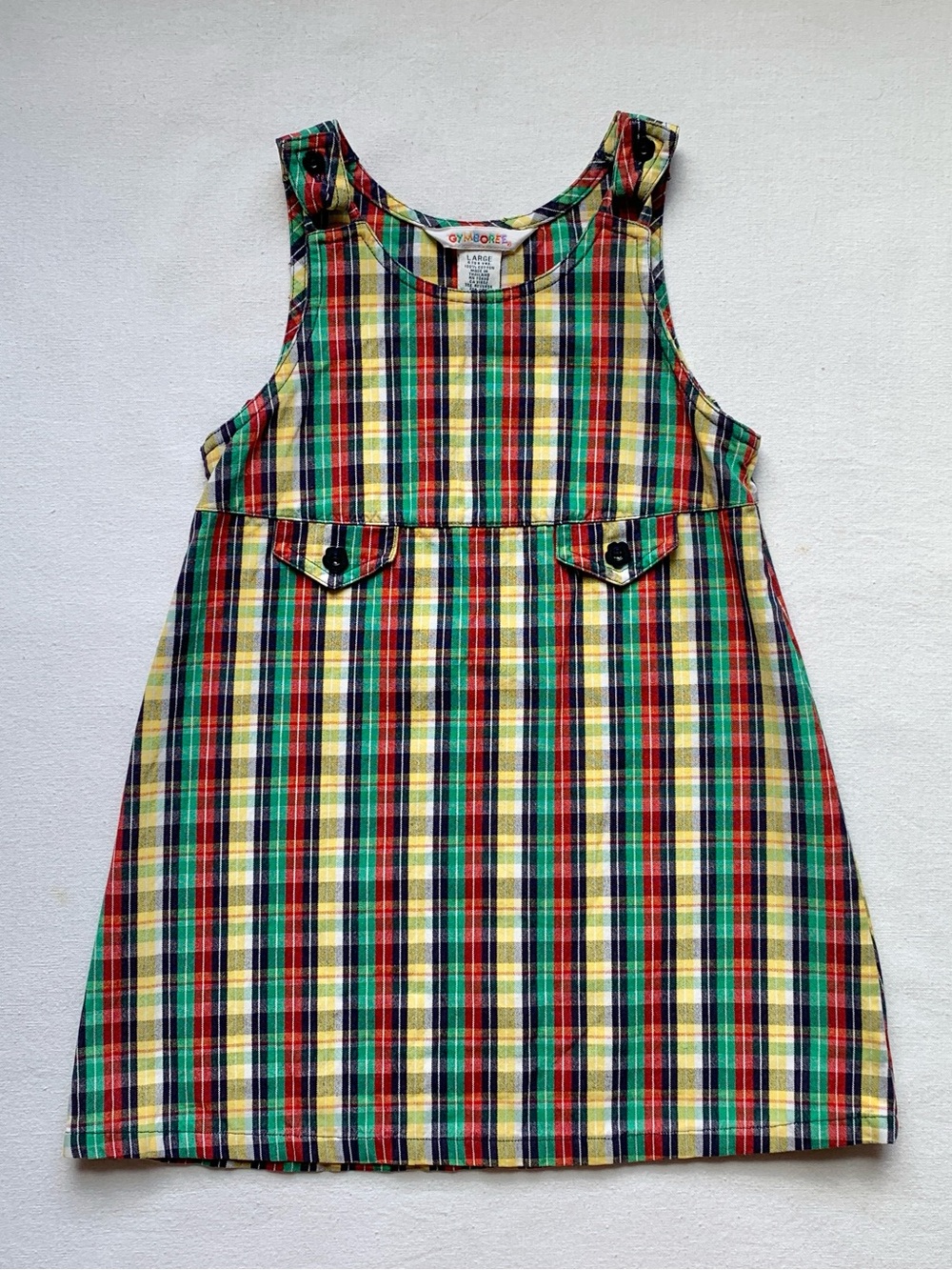 1998 Gymboree Rainbow Tag Vintage Plaid Spectator Jumper Sleeveless Dress 4-5